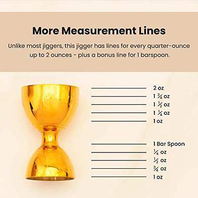 Viski Stepped Jigger With Handle, 4 Measurement Markings