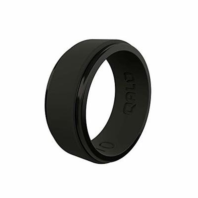 Black Bevel Edge Breathable Silicone Wedding Ring For Men and Women