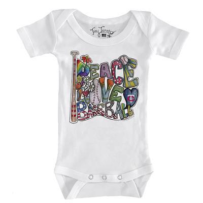 Minnesota Twins Tiny Turnip Infant Stitched Baseball Raglan 3/4 Sleeve T- Shirt - White/Navy