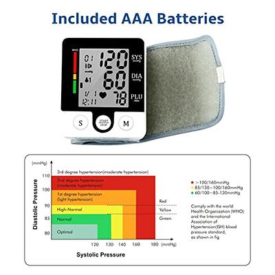 Wrist Blood Pressure Monitor Digital BP Monitor Rechargeable BP Machine  with 2x99 Readings Memory Large LCD Display Voice Broadcast Portable  Carrying