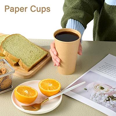 Disposable Coffee Cups with Lids 16 oz (100 Pack) - To Go Paper Coffee Cups  for Hot & Cold Beverages, Coffee, Tea, Hot Chocolate, Water, Juice - Eco  Friendly Cups 100 Count (