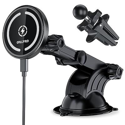 OHLPRO for MagSafe Car Charger, Dashboard Suction Cup Magnetic Fast Charging  Mount for iPhone 15/14/13/12 Series, Adjustable Telescopic Long Arm Phone  Holder for Car Windshield - Yahoo Shopping