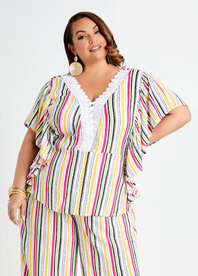 Plus Size Striped Gauze Blouse, YELLOW, 26/28 - Ashley Stewart - Yahoo  Shopping