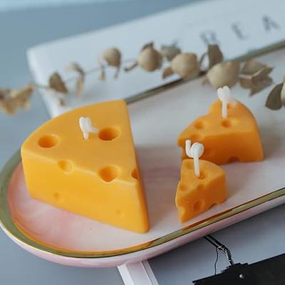 Candle Molds for Candle Making, 6 Cavity Cheese Shape Silicone Molds for  Candle or DIY Handmade Soap Making