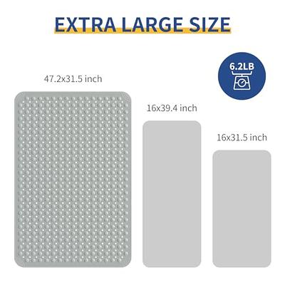 OTHWAY Extra Large Shower Mat 47x32, TPE Shower Mat Non Slip, Shower Stall  Mat with Drain