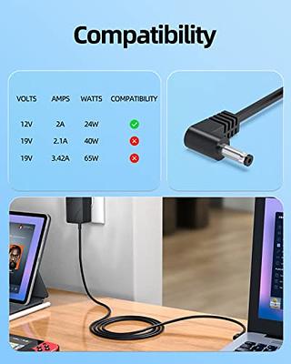 12V 2A Laptop Charger for Gateway Power Cord, Computer Wall Charger Gateway  GWTN116-1 GWTC116-1 GWTC116-2 GWTN116-3 GWTN141-1 GWTN141-5 GWTN156-11
