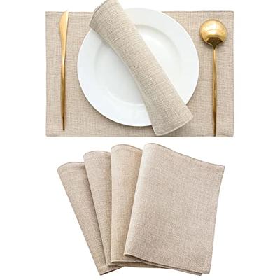 Linen Placemats Set of 4, Heat Resistant Dining Table Place Mats