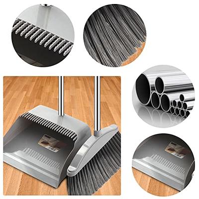 JEHONN Stand Up Store Broom and Dustpan Set, Long Handle Lightweight Upright  Standing Sweep Set for Home Room Kitchen Office Lobby - Yahoo Shopping