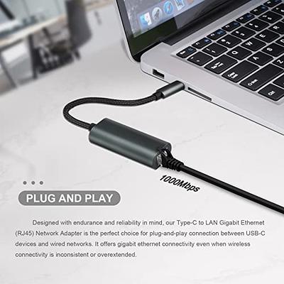 HENRETY USB to Ethernet Adapter for Laptop PC Gigabit Ethernet LAN Network  Adapter Compatible with Nintendo Switch MacBook Windows macOS Linux, and