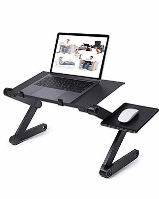 LORYERGO Adjustable Laptop Desk with Cushion, Mouse Pad & Cellphone Slot -  Laptop Stand for Bed & Couch, Riser for Home & Office