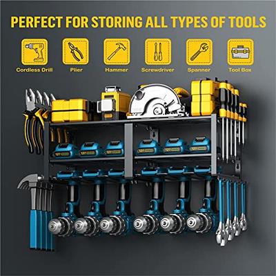 Power Tool Organizer Wall Mounted, 6 Tool Drill Holders with 4 Hangers, Power  Tool Rack, Tool Organizer and Storage, Garage Heavy Duty Metal Tool Shelf  for Power Tools, Gift for Father - Yahoo Shopping