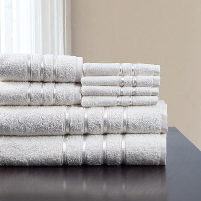 Hotel Style 6-Piece Egyptian Cotton Striped Bath Coordinate Towel Set, Birchwood, Size: 6 Piece Bath Towel Set