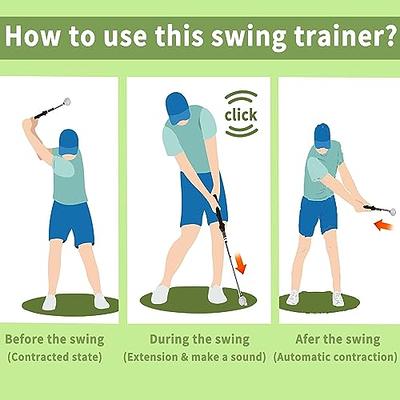 Retractable Golf Swing Training Aid, Golf Grip Trainer & Golf
