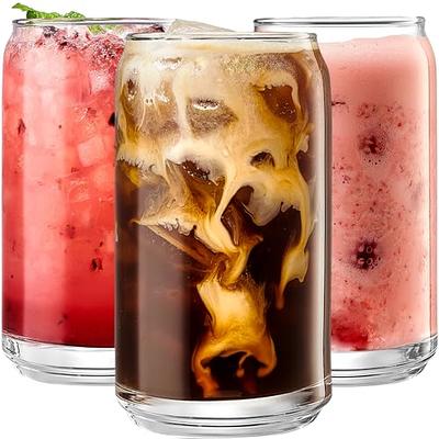 Le'raze Collins Everyday Drinking Glasses Set of 16 Drinkware Kitchen Glasses for Cocktail, Iced Coffee, Beer, Ice Tea, Wine, Whiskey, Water, 8 Tall