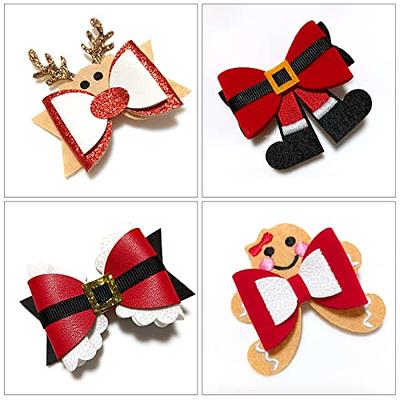 4/6/8pcs Christmas Hairclip New Year Party Hair Bows for Girl Kids