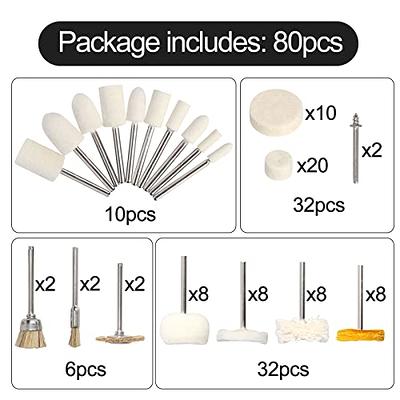 80pcs Polishing Buffing Wheel Set,Wool Felt Cotton Mounted 3mm Shank for  Rotary Tool Accessories,Mini Brush Polishing Kit for Watch and Jewelry -  Yahoo Shopping