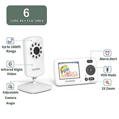  Momcozy Video Baby Monitor, 1080P 5 HD Baby Monitor with Camera  and Audio, Infrared Night Vision, 5000mAh Battery, 2-Way Audio, Wide-angle  View Temperature Sensor Lullabies and 960ft Range Ideal Gift 