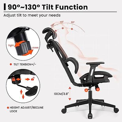Ergonomic Office Chair Executive Chair Flip Up Armrest Computer Chair  Adjustable Height High Back Task Chairs Lumbar Support Swivel Gaming Desk  Chair