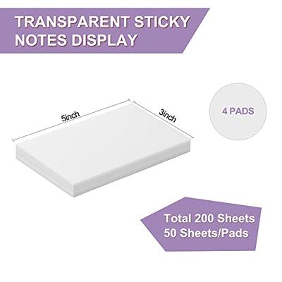 Transparent Sticky Notes in 6 Colours 50 Sheets Sticky Notes