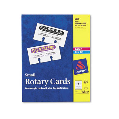 Avery Printable Rotary Cards With Sure Feed Technology 2 16 x 4 White Pack  Of 400 Blank Cards - Office Depot