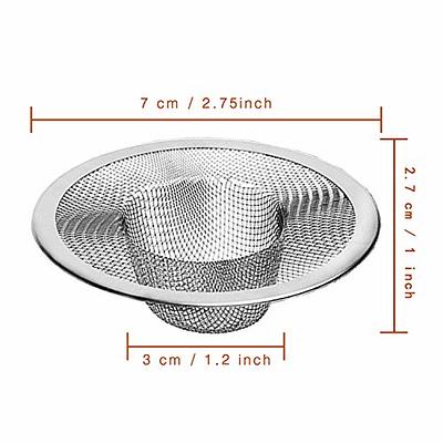 2 Pack Metal Mesh Sink Strainer Drain Stopper Garbage Trap Kitchen