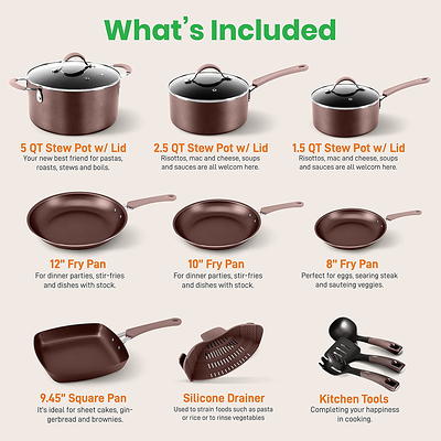 Cooking Pot, Frying pan,Cookware Pots and Pans 7 Piece Cookware Set with  Granite Lid Coating Accessories Kitchen Nonstick Pans - Yahoo Shopping