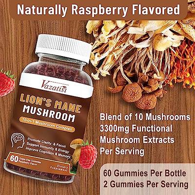 Auri Super Mushroom Gummies - All-in-One Daily Supplement Gummy - 12  Mushroom Blend with Chaga, Lions Mane, Reishi, Cordyceps - Boost Your  Immunity