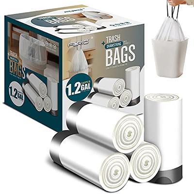 OKKEAI Small Trash Bags 1.2 Gallon 8L White Garbage Bags 5 Liter Mini Trash  Bags for Bathroom Waste Basket Liners