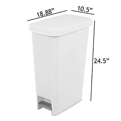 Rubbermaid Classic 13 Gallon Plastic Hands Free Step On Trash Can