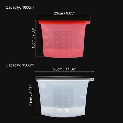 1000ml Silicone Food Storage Bag Container For Fridge Ziplock Bags