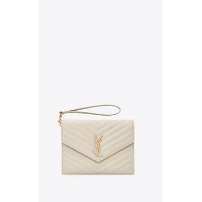 CASSANDRE slim key case in grain de poudre embossed leather, Saint Laurent