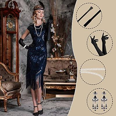 Earrings Bracelet Pearl Necklace 3 Pcs Set Vintage 1920s The Great Gatsby  Flapper Accessories Women's Costume Fashion Jewelry
