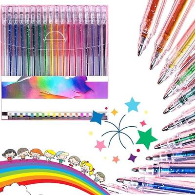 Strengthfully Glitter Gel Pen Set, Topsnova Glitter Gel Pen Set,  Strengthfully Gel Pen Set, Strengthfully Markers, Multi Colored Art Gel  Pens Fine