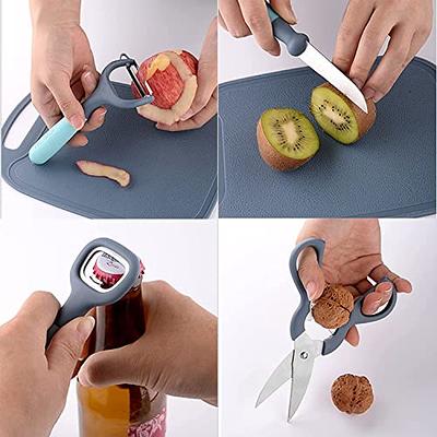6 Pack Stainless Steel Knife Set, Reusable Multifunction Kitchen Tool with  Knife Scissors with Plastic Handle Easy to Use Kitchen Knife Set for