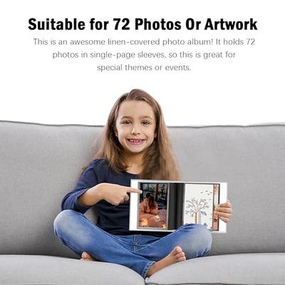 Photo Album 8x10 Holds 72 Horizontal Photos, Photo Album 8x10 Linen Cover  With Front Window, 8x10 Photo Album Book for 8x10 Pictures Artwork, Photo