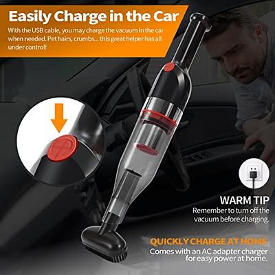 Mini Car Vacuum Cleaner,12000PA High Power Cordless Rechargeable Car  Vacuum,3 in 1 Wireless Handheld Portable Car Vacuum,3 Washable Filters and  Strong