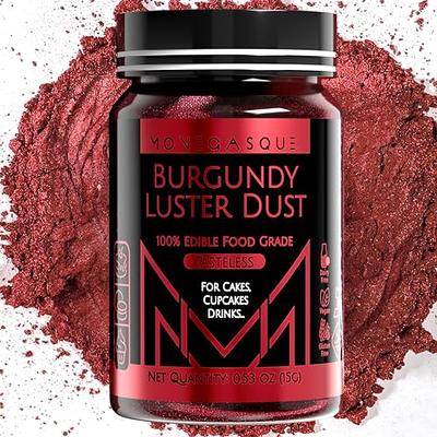 MONÉGASQUE Burgundy Luster Dust Edible Glitter for Cocktails & Desserts 15g  – Edible Dust for Cakes 