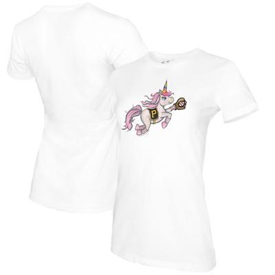 Oakland Athletics Tiny Turnip Women's Lucky Charm 3/4-Sleeve Raglan T-Shirt  - White/Black