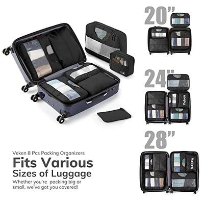  Veken 6 Set Packing Cubes for Suitcases, Travel Essentials for  Carry on Luggage, Suitcase Organizer Bags Set for Travel Accessories in 4  Sizes(Extra Large, Large, Medium, Small)，Cyan