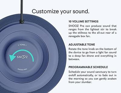 SNOOZ Pro - Smart White Noise Machine & Travel Case - Real Fan Inside,  Non-Looping White Noise, Adjustable Tone & Volume - App-Based Remote  Control 