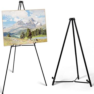 Tabletop Easel for Painting - Black Metal Easel Stand for Canvas, Art, Sign Display - Foldable Portable Artist Tripod Easel for Table Top, 22 High