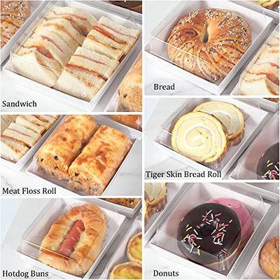 50 Pack Sandwich Box Charcuterie Boxes with Clear Lids Hot Dog