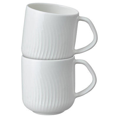 Trellis White Set of 4 Mugs