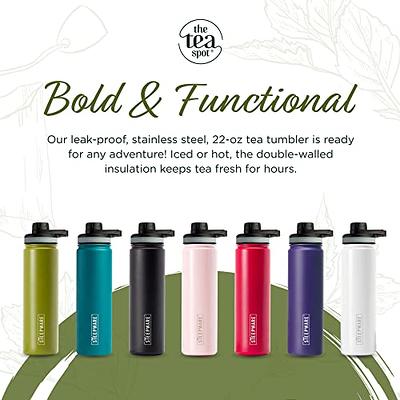 Glass Tea Infuser Stainless Steel Double Insulated Tumbler Water Bottle  10oz