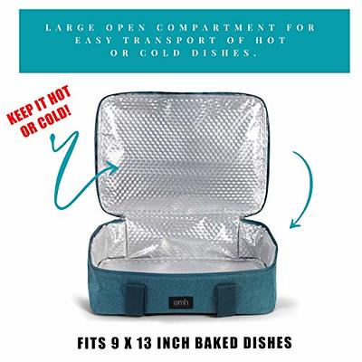 Insulated Casserole Carrier, Thermal Lunch Container for Hot Food  Transport, Picnics (Teal and Gray, 16 x 10 x 4 In)