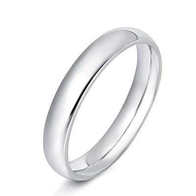  BORUO 925 Sterling Silver Ring High Polish Plain Dome Tarnish  Resistant Comfort Fit Wedding Band 2mm Ring Size 4 : Clothing, Shoes &  Jewelry