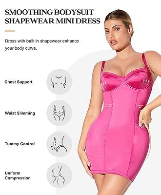 Popilush Shaper Dress Bodycon Slip Maxi Dress Built in Shapewear