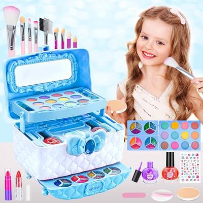 TEMI Kids Makeup Toys for 3 4 5 6 7 8 Girls - Washable Dress Up Set with  Bag, Little Girl Make Up Toys for Toddler Ages 6-8, Pretend Play Christmas