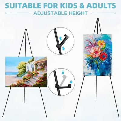 Artist Easel Stand for Display, Portable Easel for Wedding Signs &  Painting, 65'' Floor Adjustable Easel for Display with Bag, Metal Painting  Easel for Welcome Sign, Drawing, Poster, Canvas, White : 