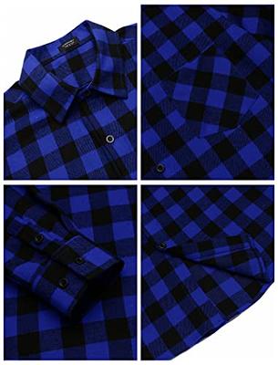 IN'VOLAND Womens Plus Size Flannel Plaid Shirts Long Sleeve Lounge Lapel  Boyfriend Button Down Tartan Long Jacket Coats